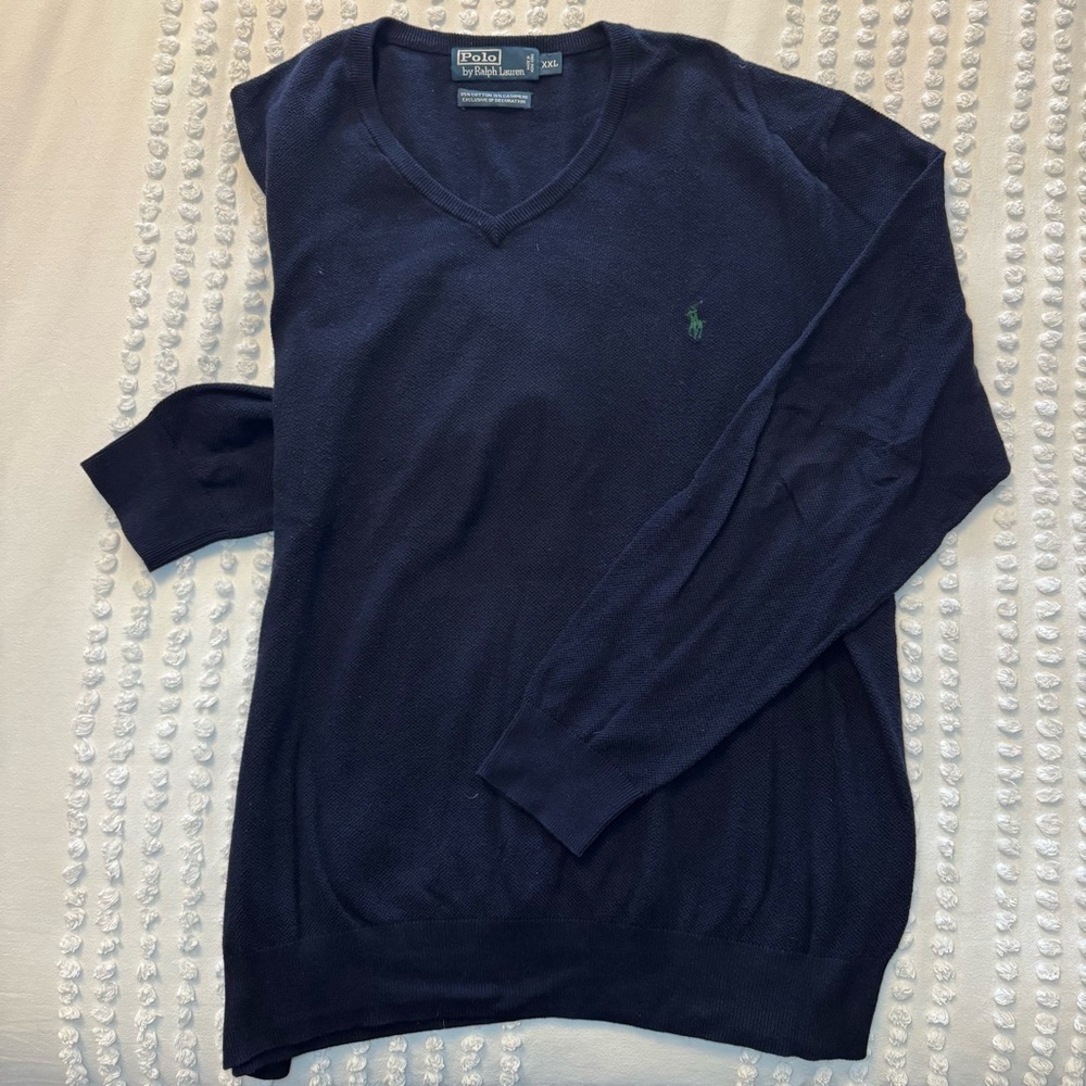 Polo by Ralph Lauren Men’s V-Neck Sweater XXL, Navy
